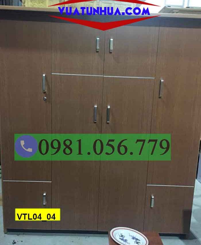 Tủ nhựa đựng quần áo 4 cánh 3 buồng màu nâu VTL04_04