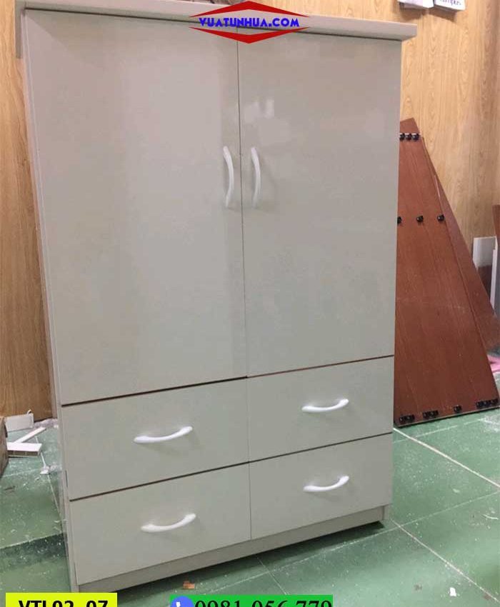 Tủ nhựa đựng quần áo 2 cánh nhiều ngăn kéo VTL02_07